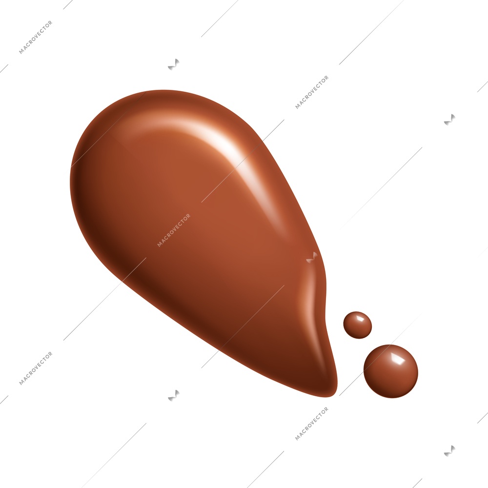 Foundation realistic smears composition with isolated drops for different tones and types of skin vector illustration