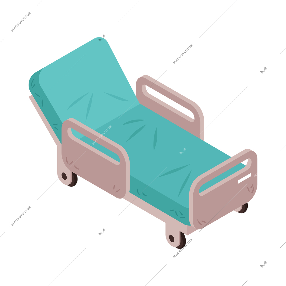 Isometric doctor nurse hospital workers composition with isolated clinic icons on blank background vector illustration