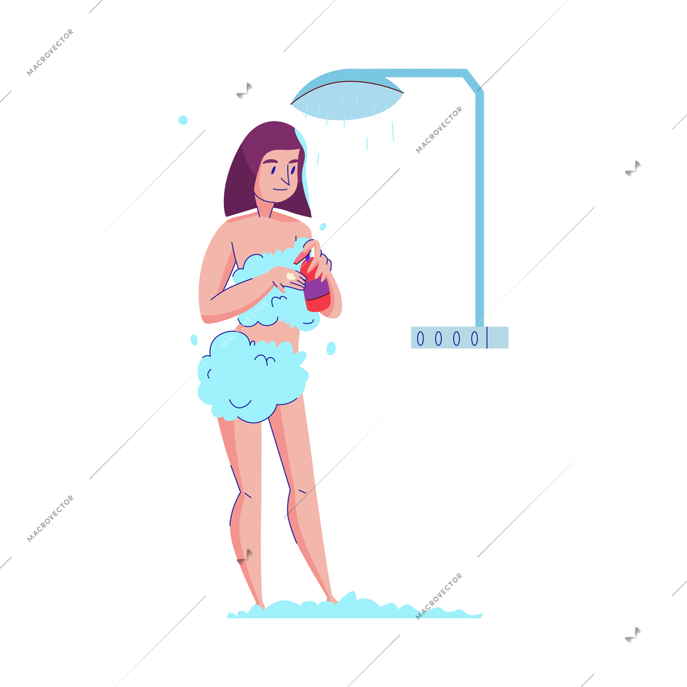 Feminine hygiene composition with isolated personal care flat images isolated on blank background vector illustration