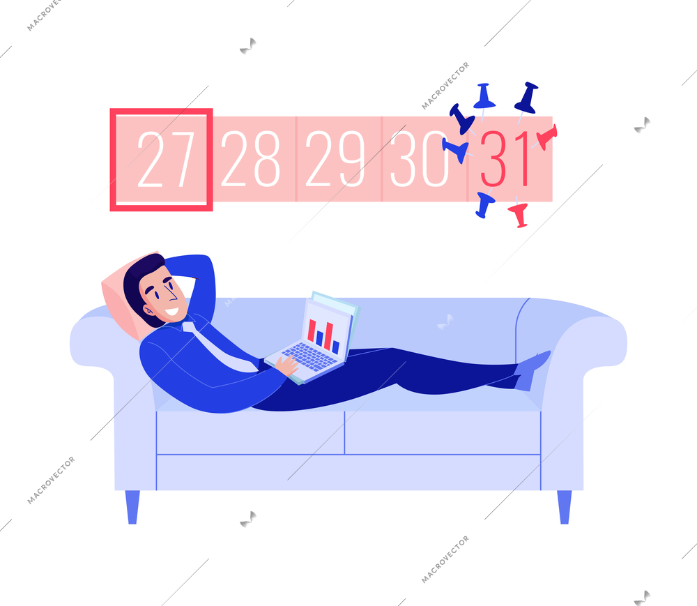 Time management planning schedule deadline composition with flat isolated icons and office workers characters vector illustration