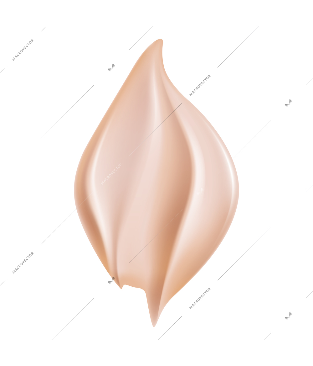 Foundation realistic smears composition with isolated drops for different tones and types of skin vector illustration