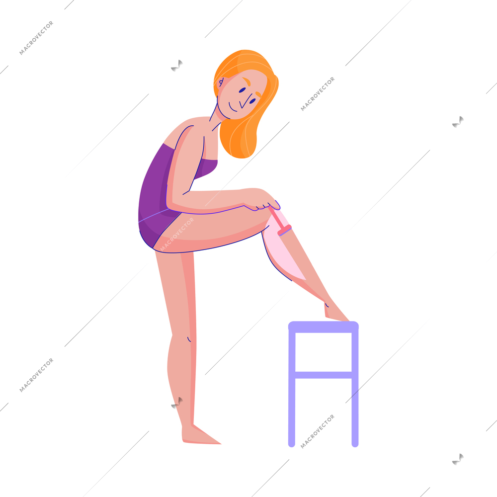 Feminine hygiene composition with isolated personal care flat images isolated on blank background vector illustration