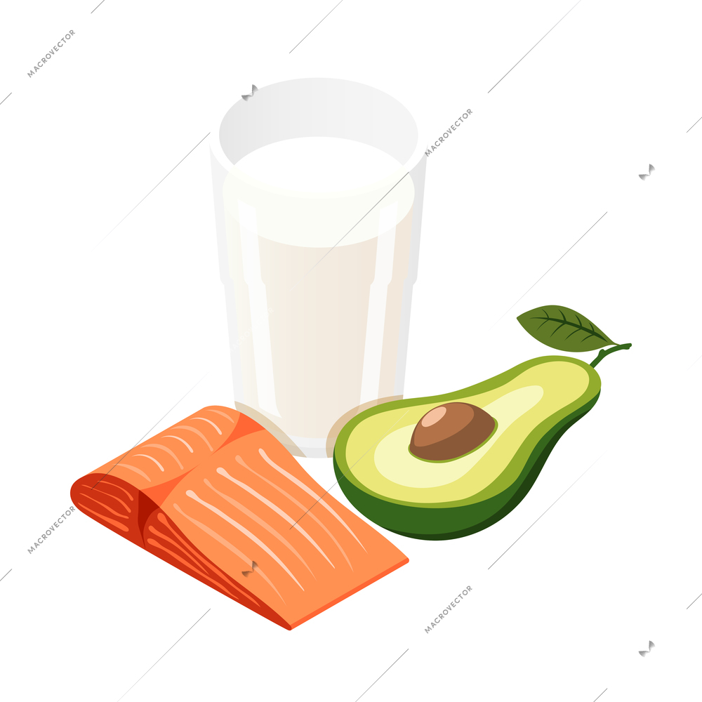 Diabetes isometric composition of isolated food products on blank background vector illustration