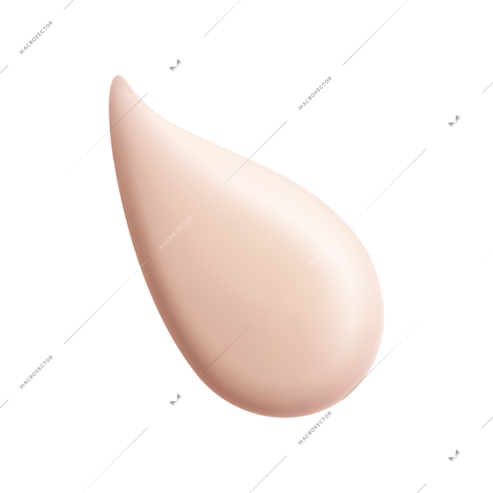 Foundation realistic smears composition with isolated drops for different tones and types of skin vector illustration