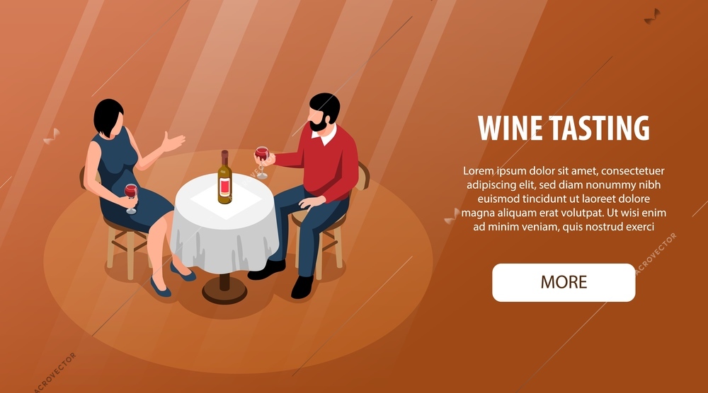 Wine isometric composition with beverage variety and tasting symbols vector illustration