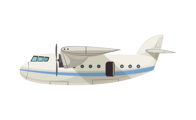 Cartoon propeller plane side view vector illustration