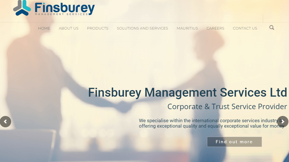 Finsburey Management's website