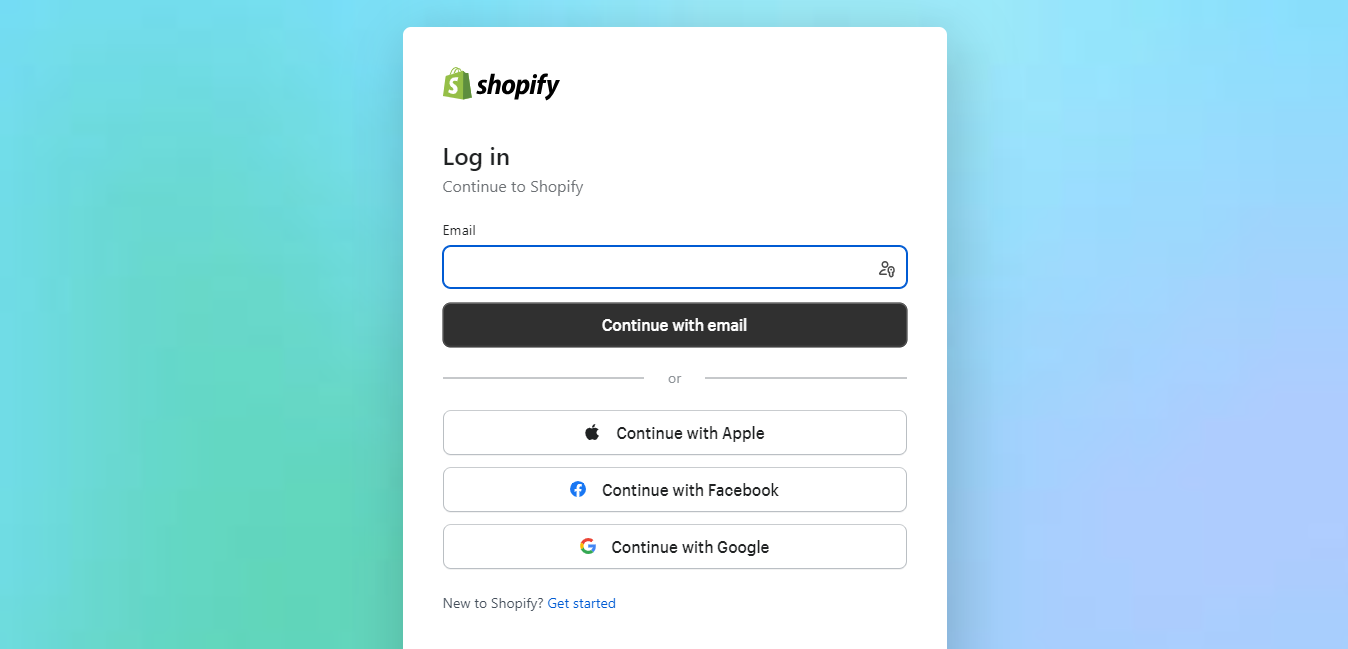 Log in to your Shopify admin