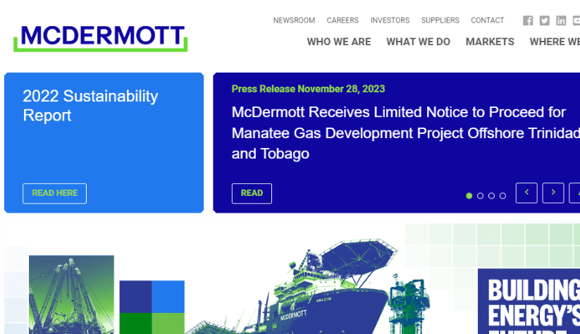 McDermott International's website