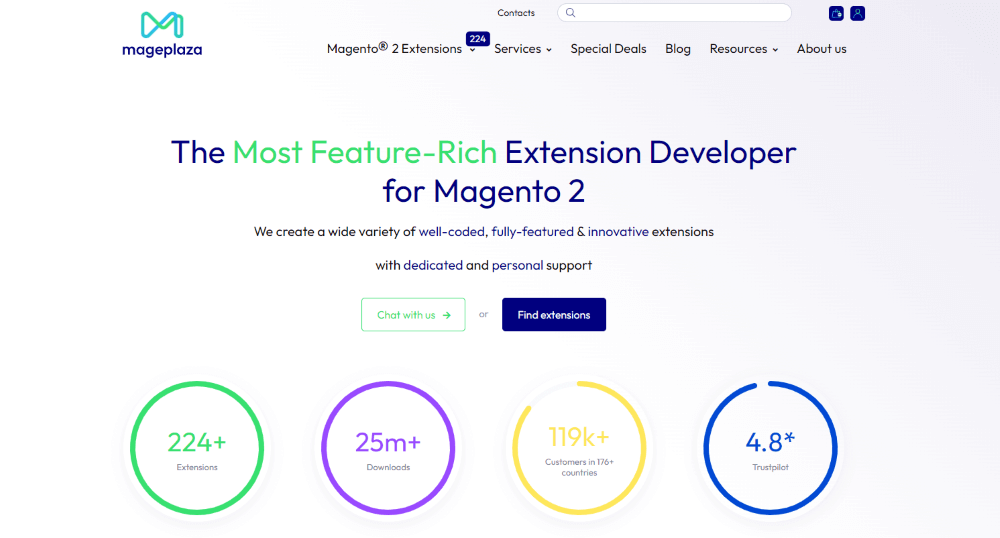 The website of Mageplaza