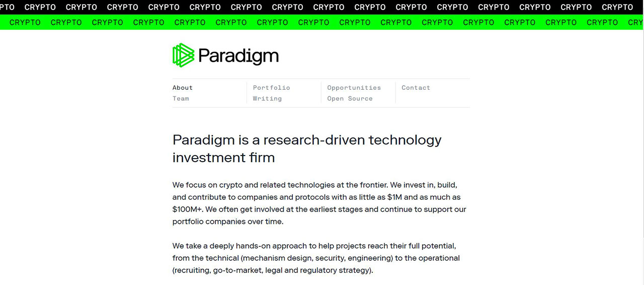 Paradigm’s website