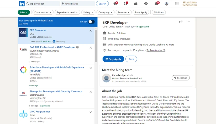 Online jobboards are useful channel for sourcing ERP developers