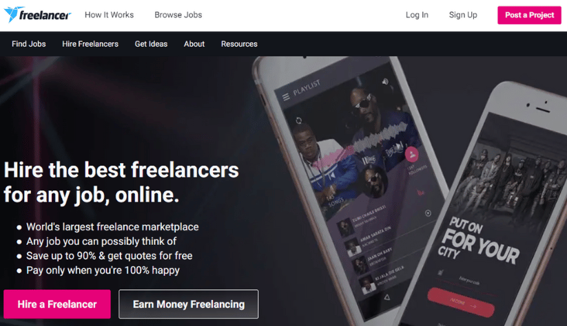 freelancer's website