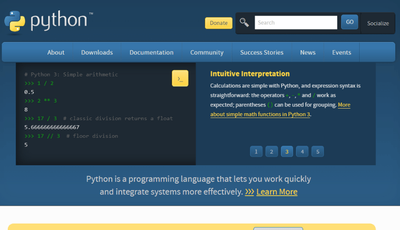 Python.org's website