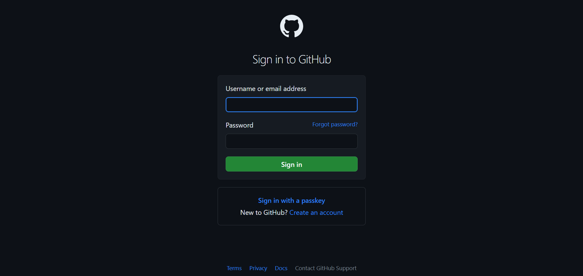 Sign in or create a GitHub account