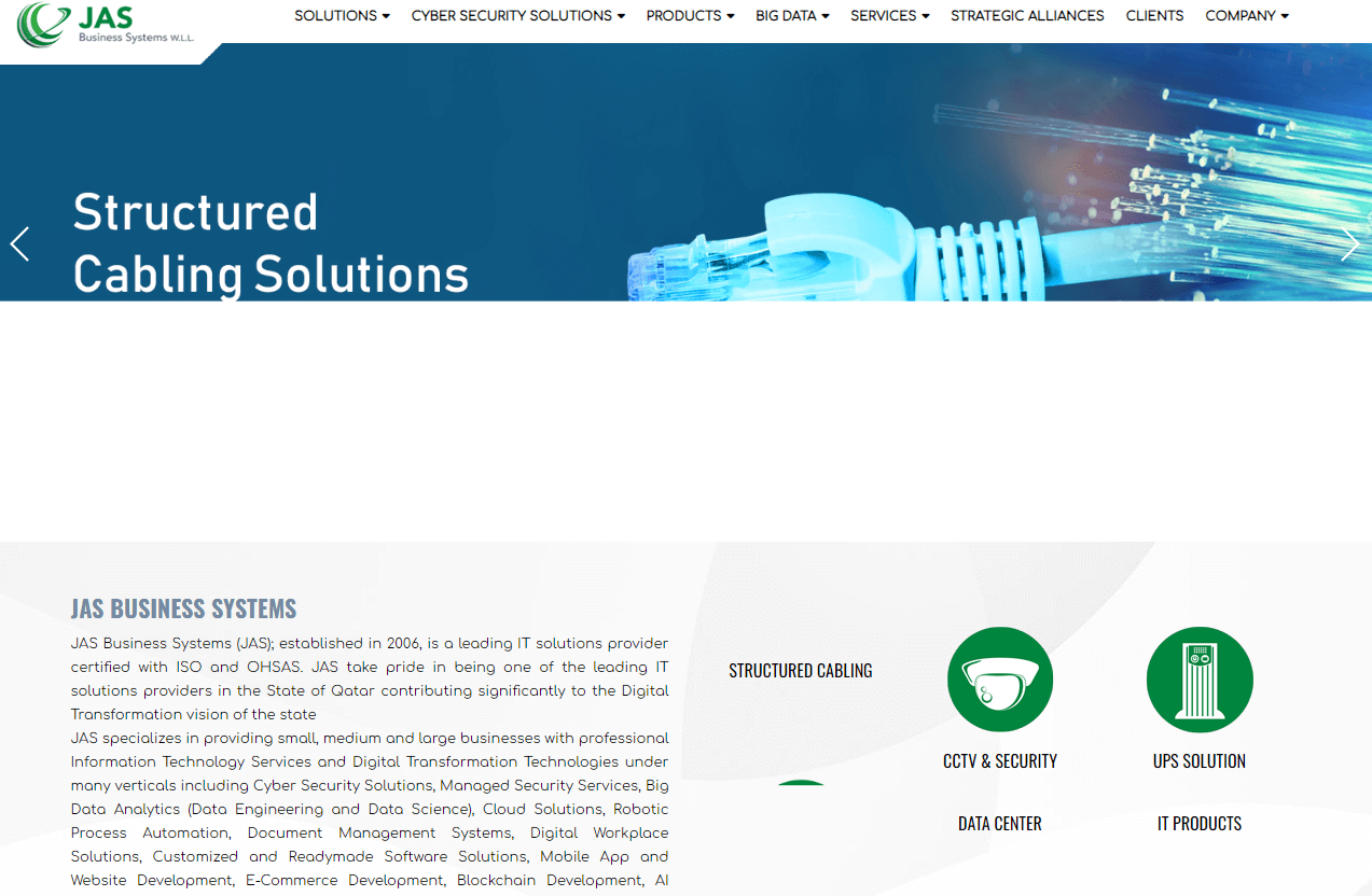 Jas business system’s website