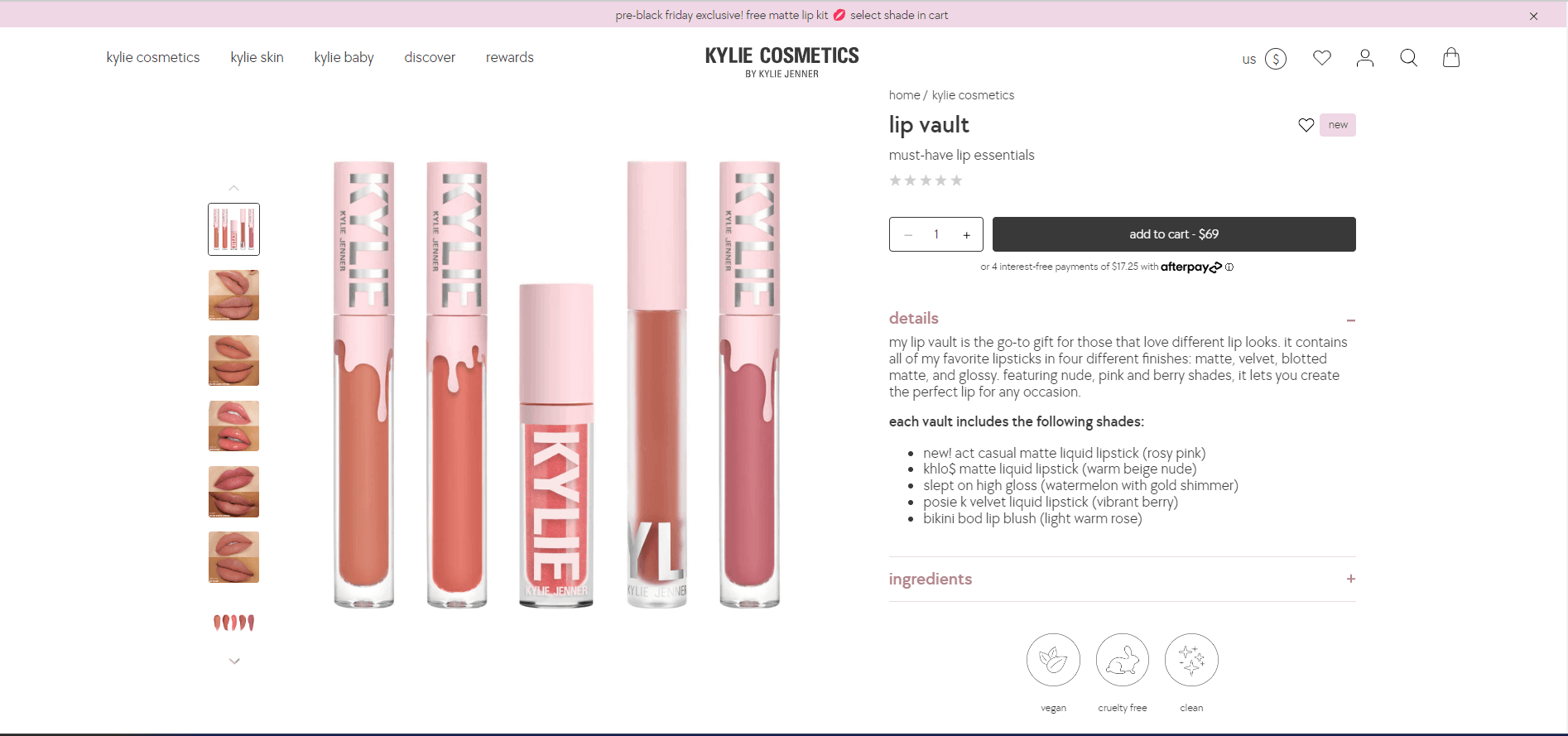 Kylie Cosmetics has a user-friendly interface