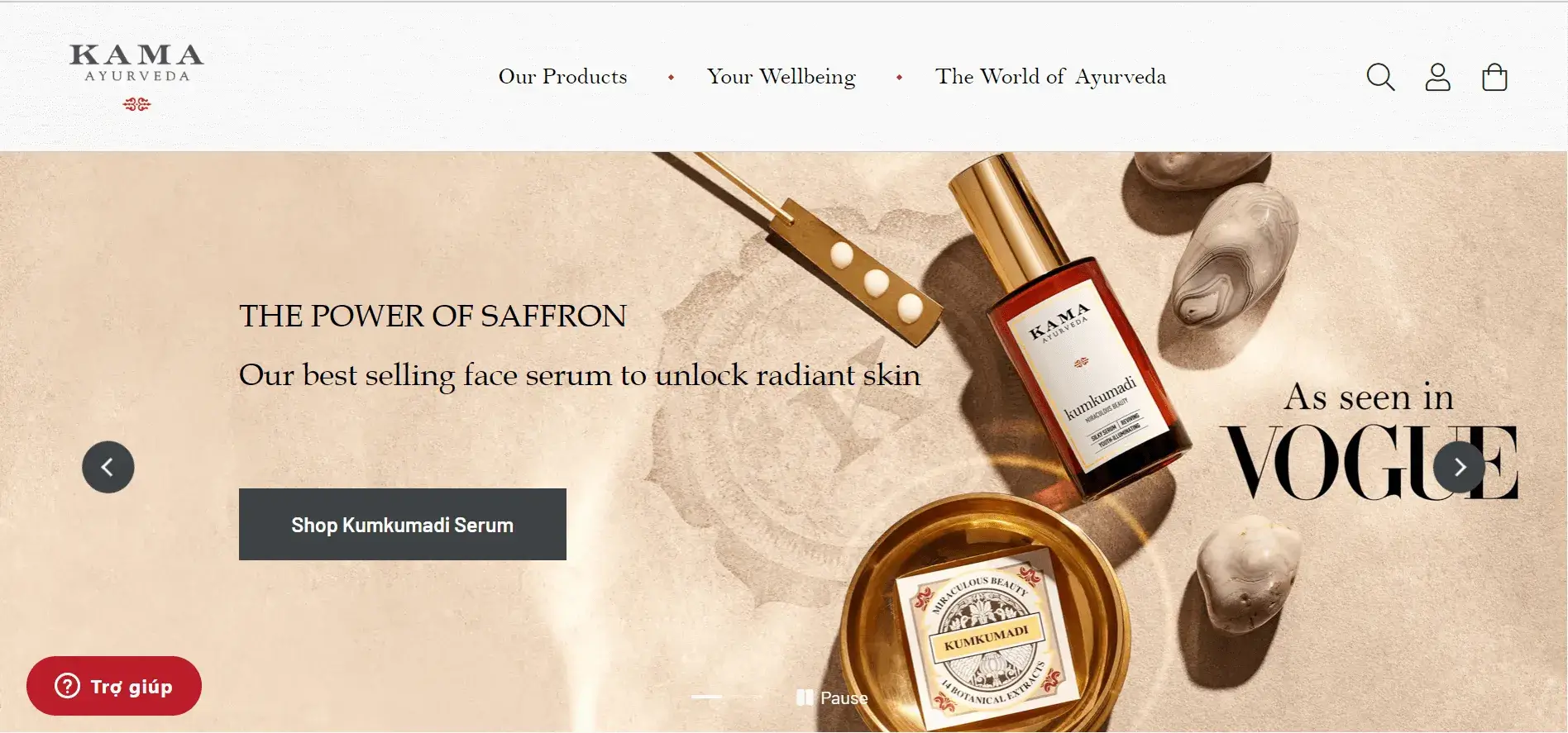 Kama Ayurveda’s website