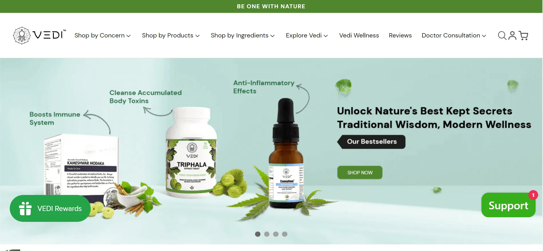 Veda Herbals’ website