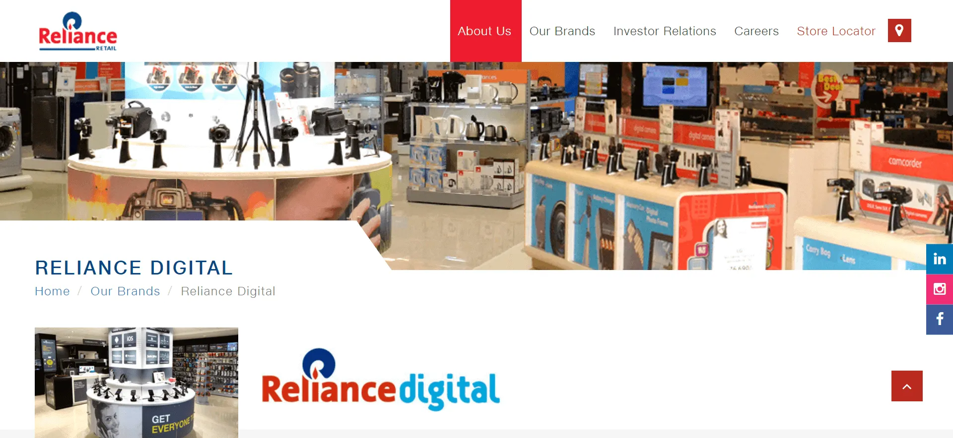 Reliance Digital’s website