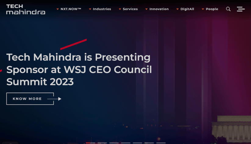 Tech Mahindra’s website