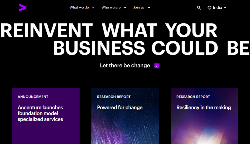 Accenture’s website