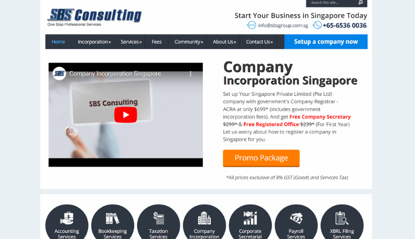 SBS Consulting website