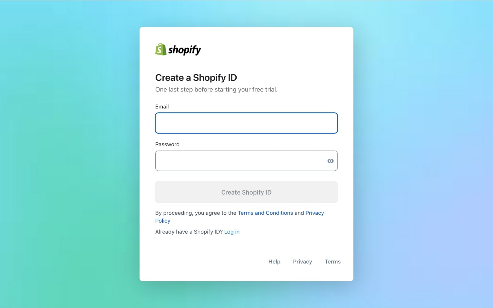 Create a Shopify store