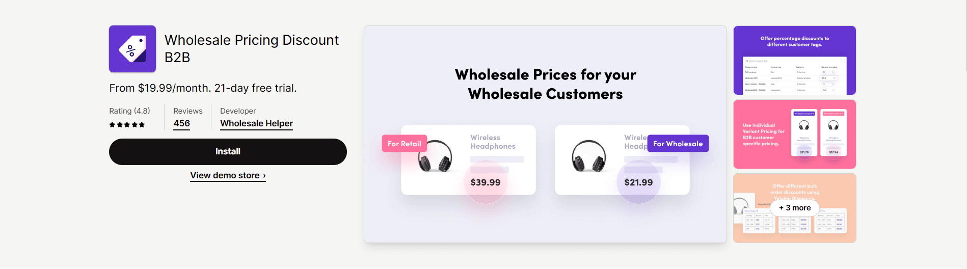 Wholesale Pricing Discount B2B app