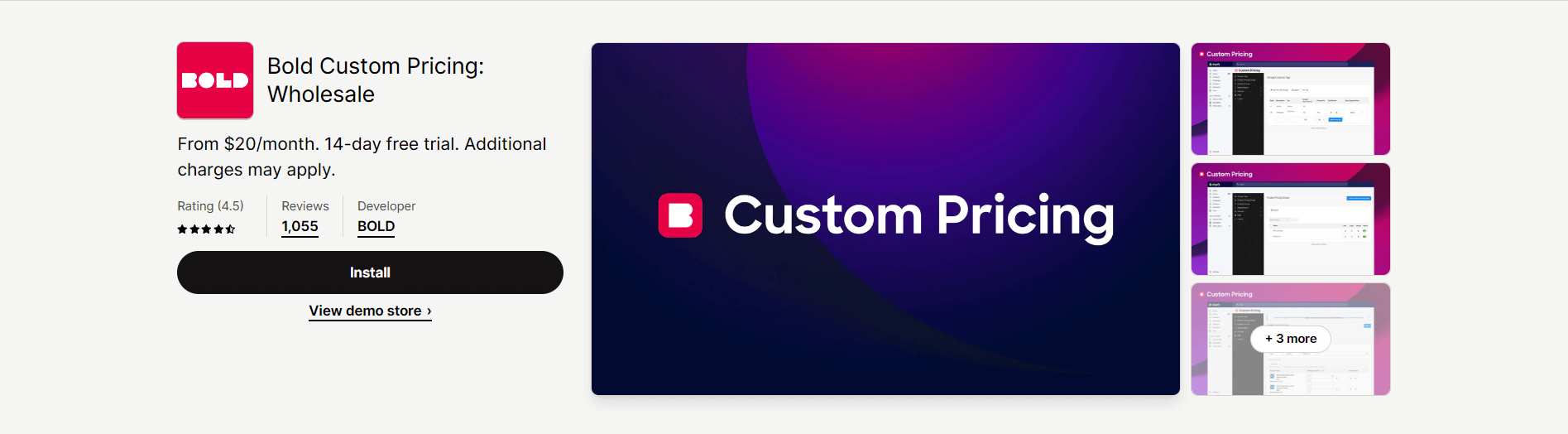 Bold Custom Pricing app