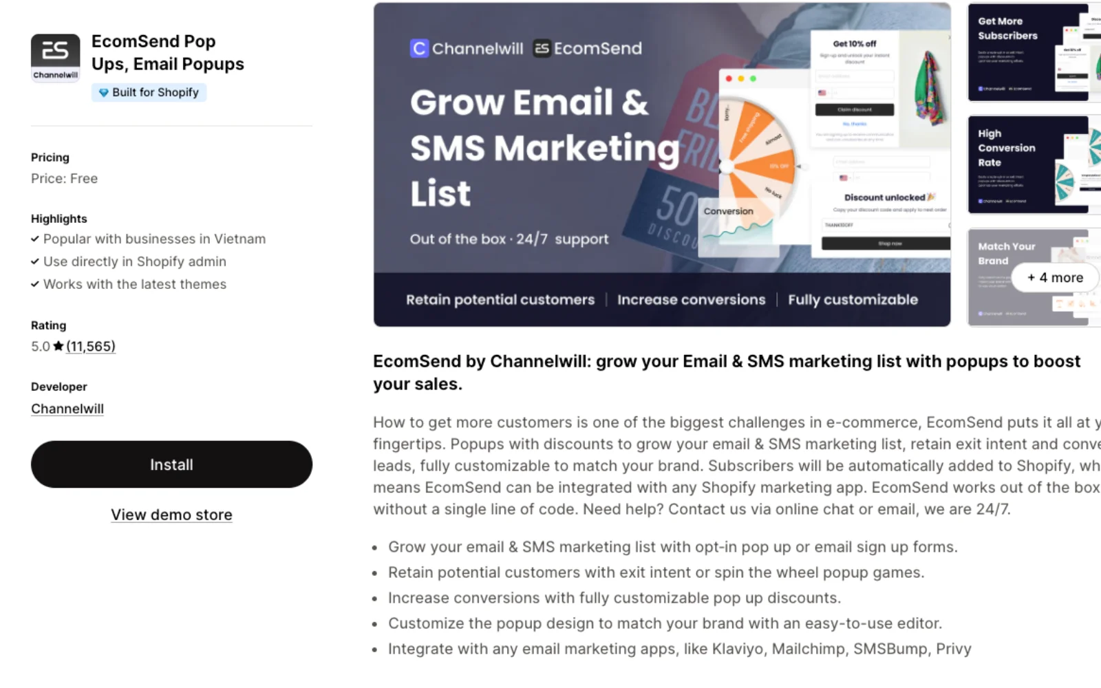 EcomSend Pop Ups, Email Popups