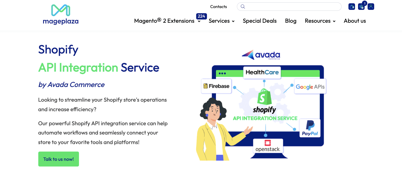 Mageplaza's Shopify API integration service