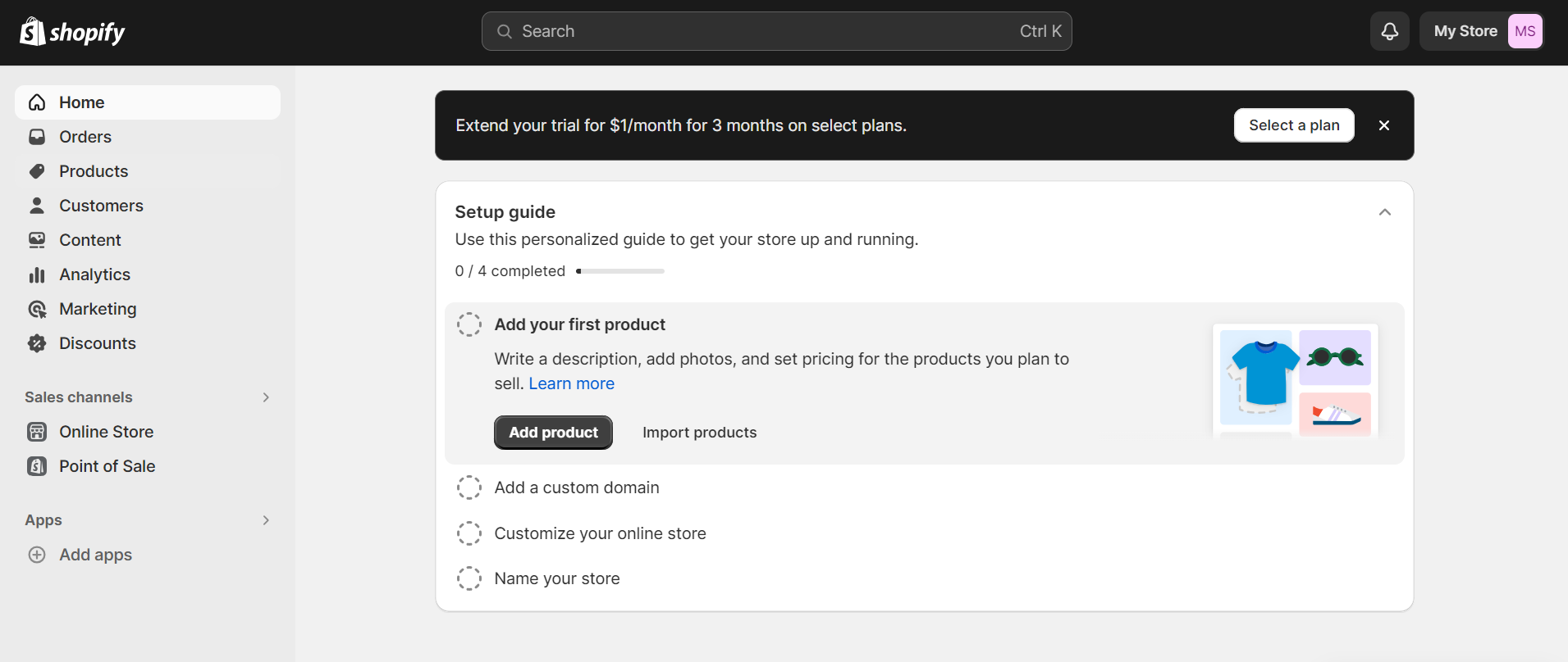 Enter the Shopify admin panel and log in