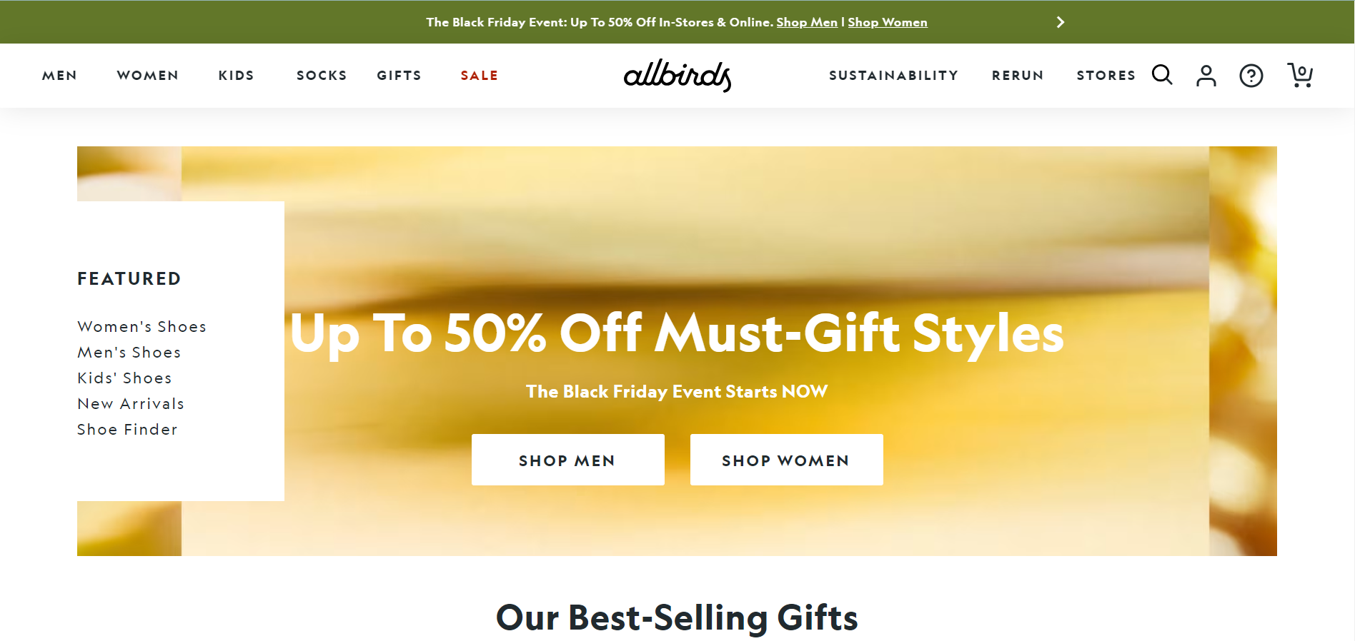 Allbirds website design 