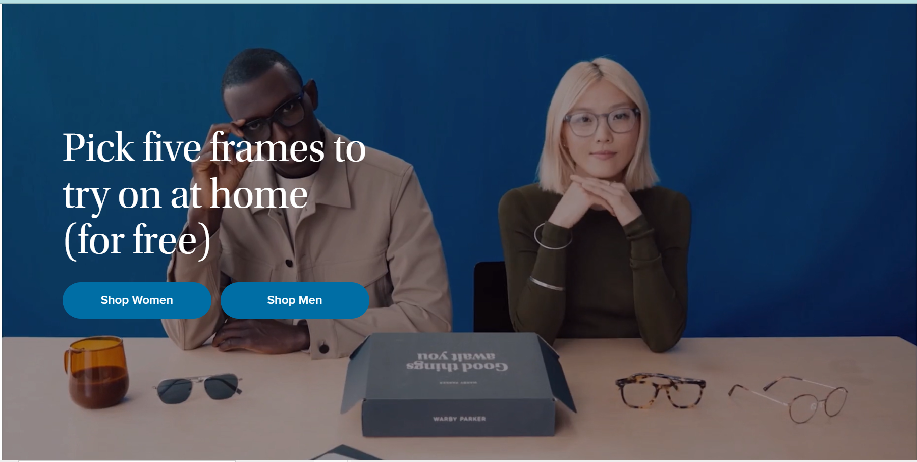 Warby Parker applies accessibility to their website design 