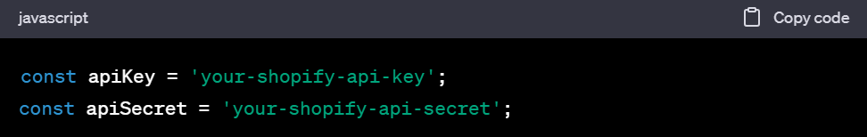 Update your Shopify API key and secret key