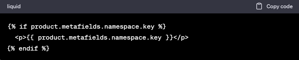 Add Liquid Code For Metafields