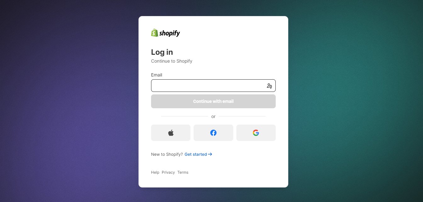 Log in to your Shopify admin