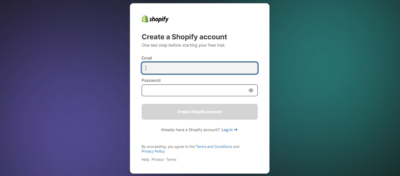 Sign Up for a Shopify Account