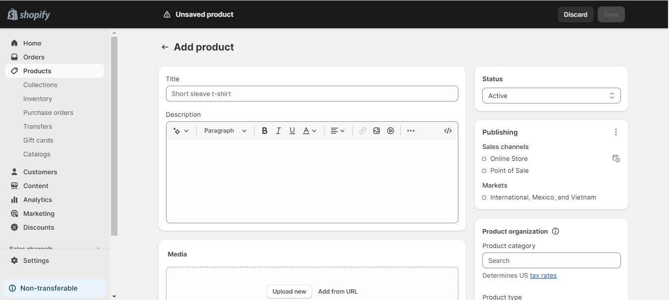 Add products to Shopify