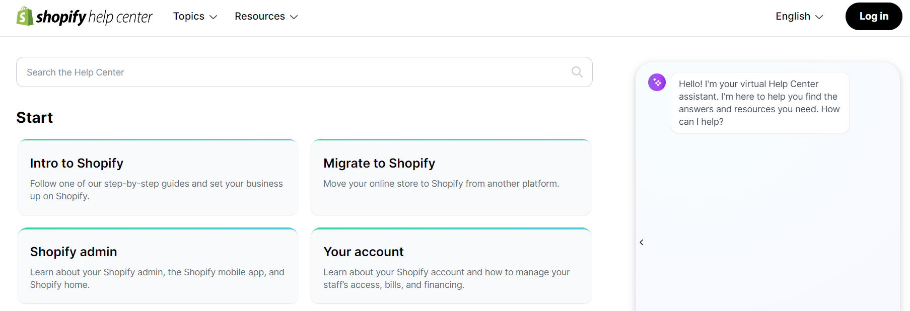 Access the Shopify Help Center