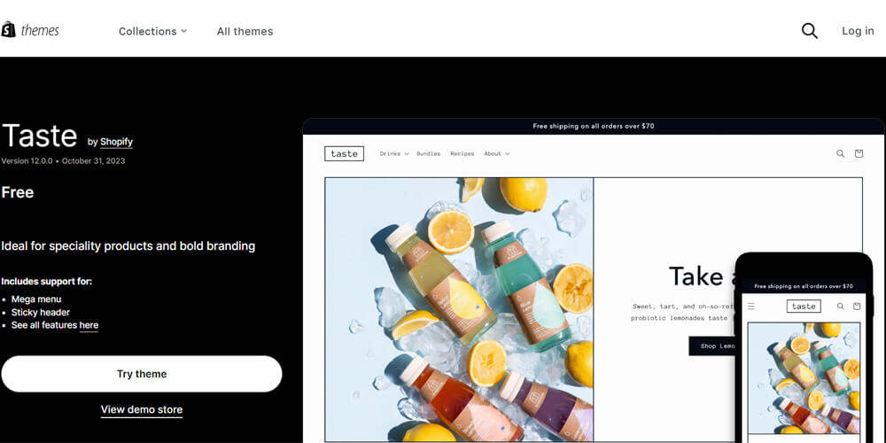 Top free best Shopify themes - Taste