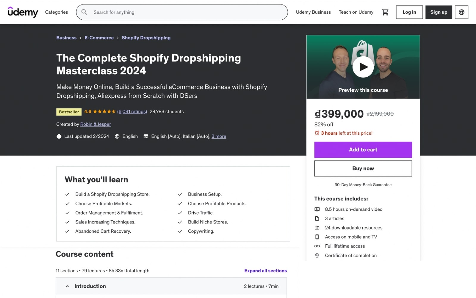 The Complete Shopify Dropshipping Masterclass 2024