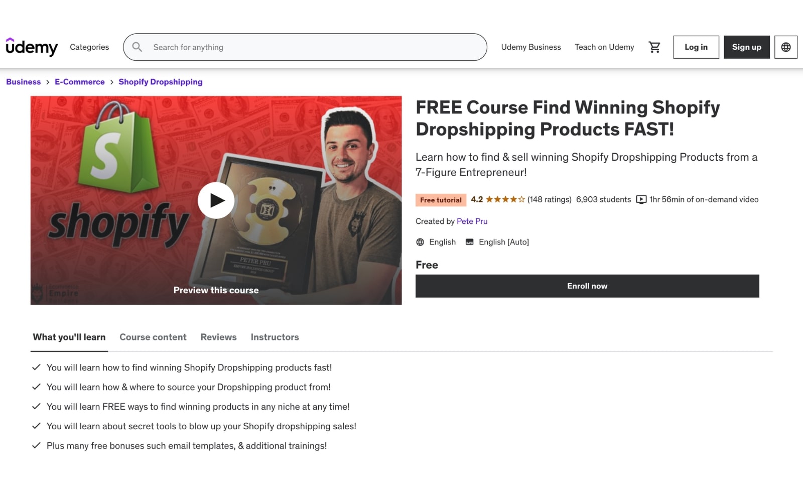 FREE Course Find Winning Shopify Dropshipping Products FAST!