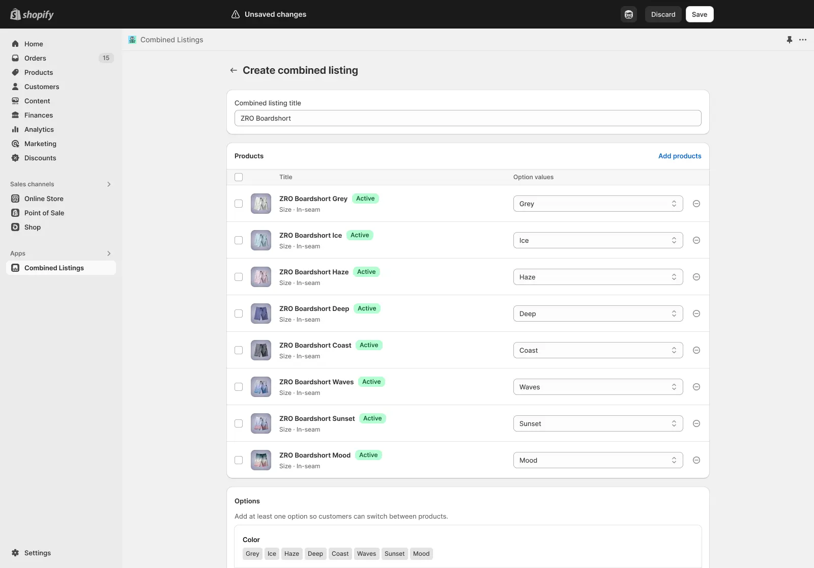 shopify listing