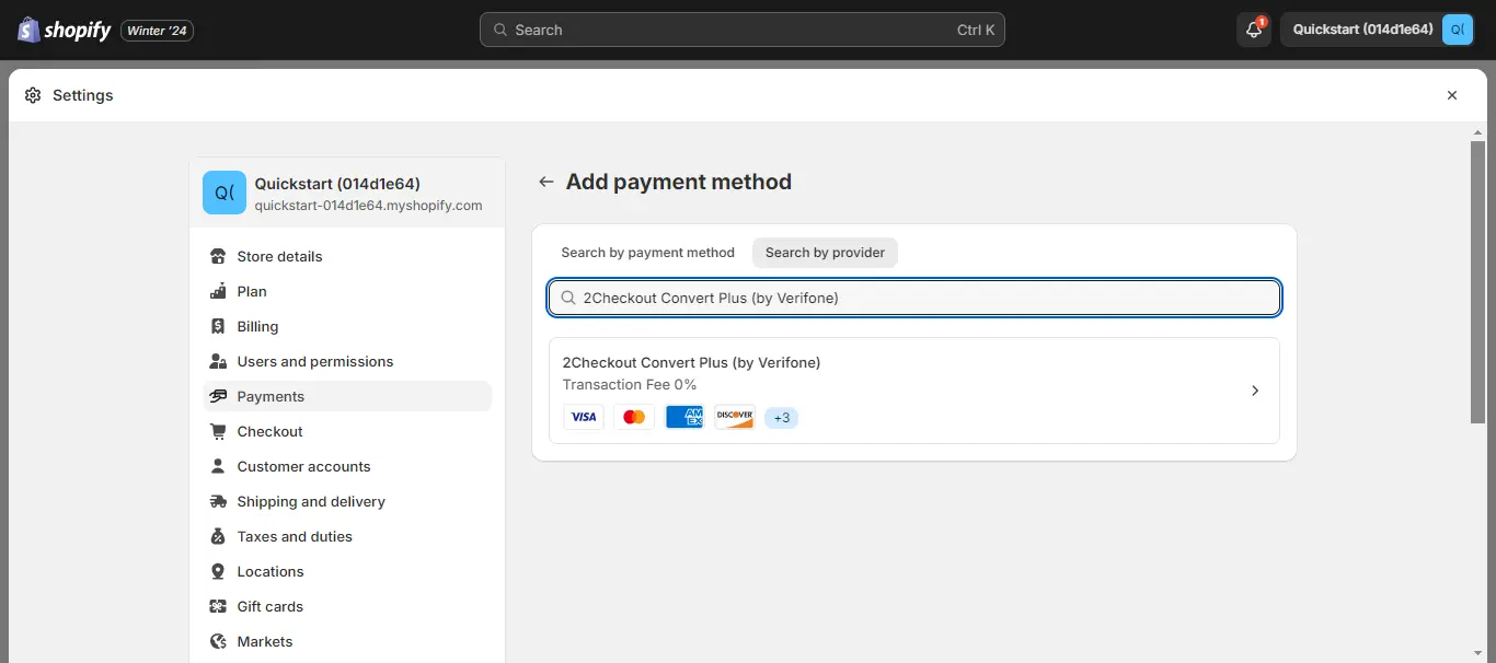 Add 2Checkout as a payment provider