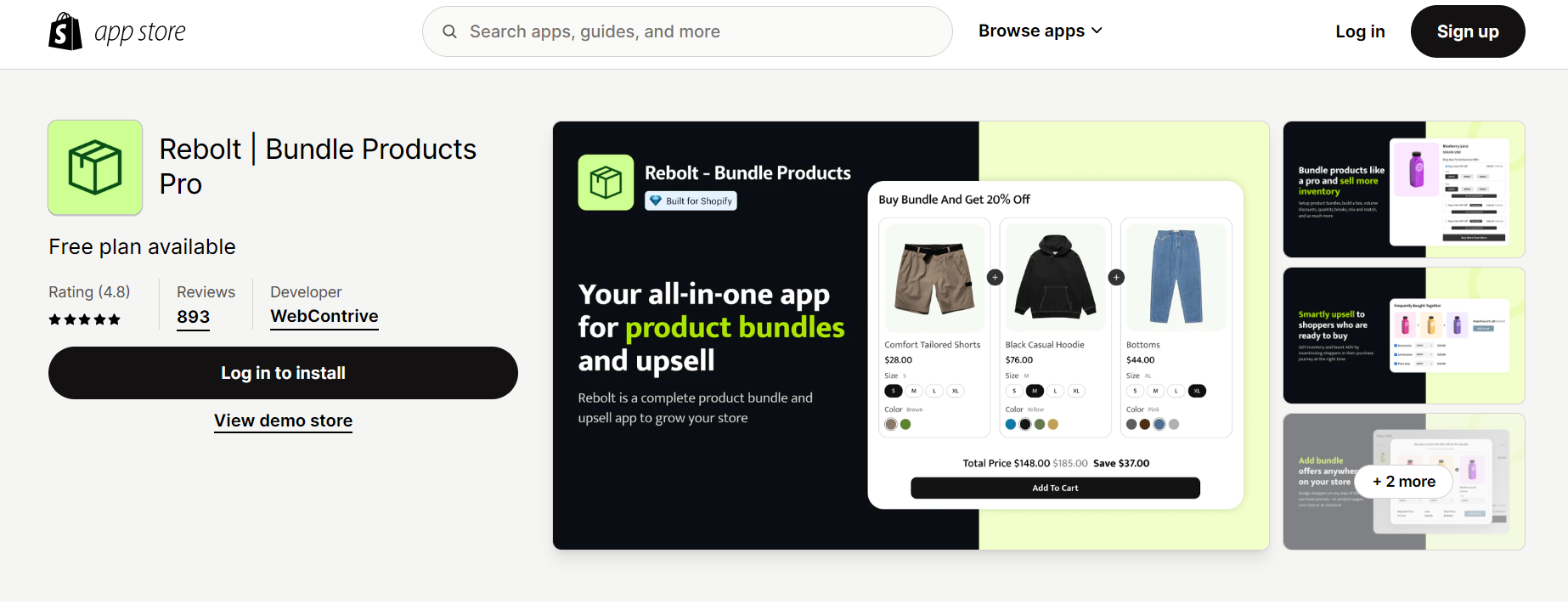 Rebolt on Shopify App Store
