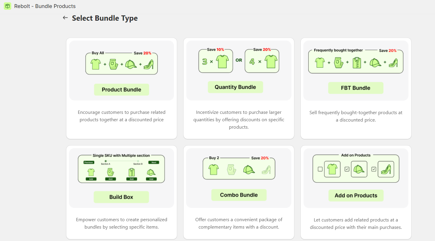 Choosing bundle type
