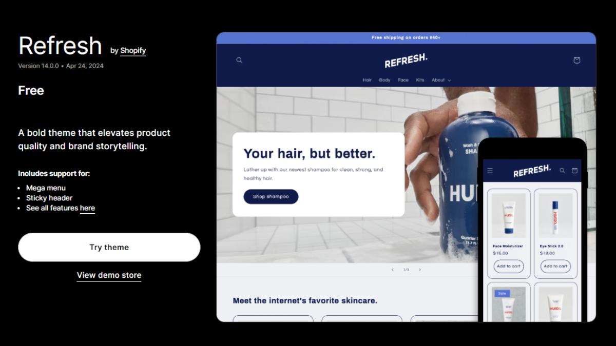 What is the Refresh Theme Shopify?