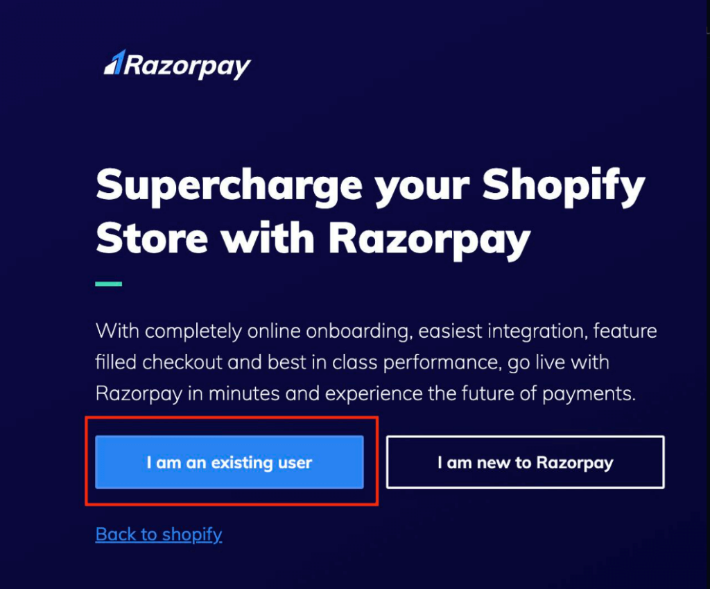 Razorpay landing page